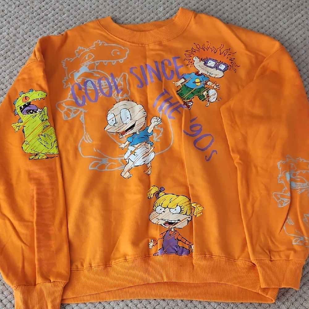 Nickelodeon Orange Rugrats Crew Neck Sweater